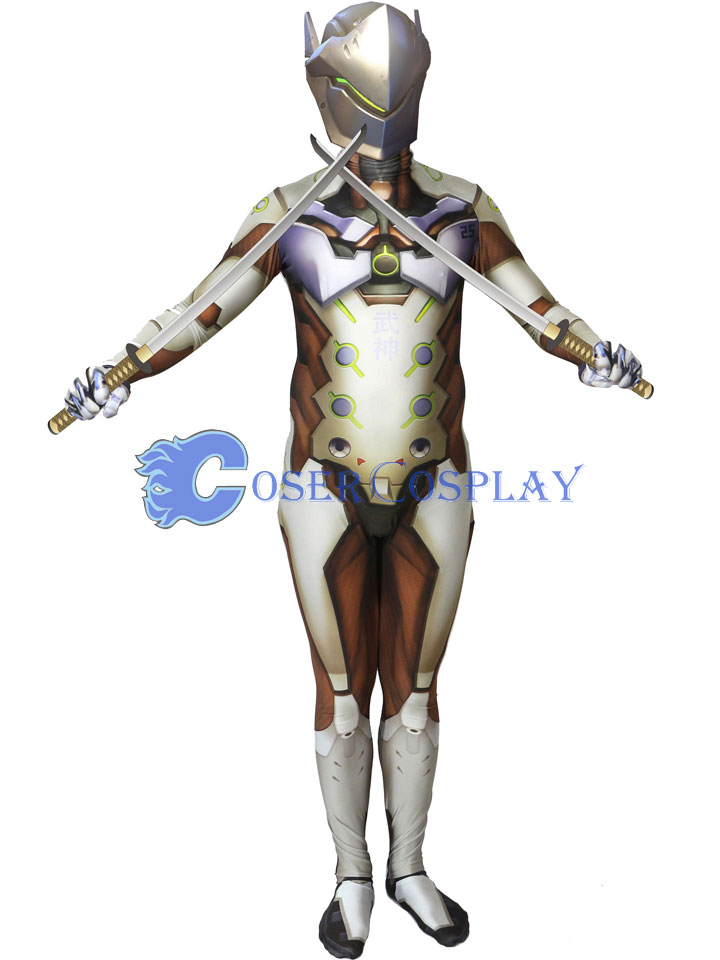 Overwatch OW Shimada Genji Cosplay Costume Catsuit